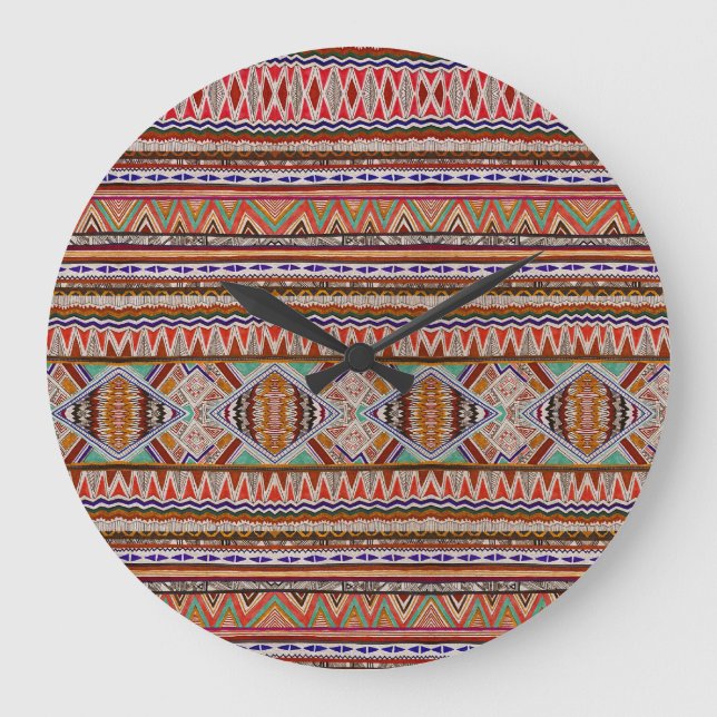 Abstract Colorful: Seamless Pattern Background. Large Clock (Front)
