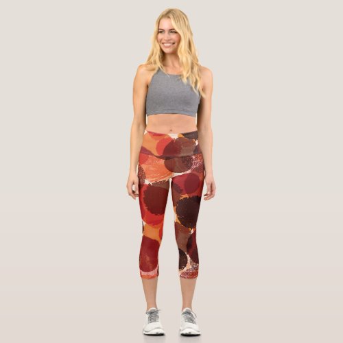 Abstract Colorful Seamless Patterns Collection Capri Leggings