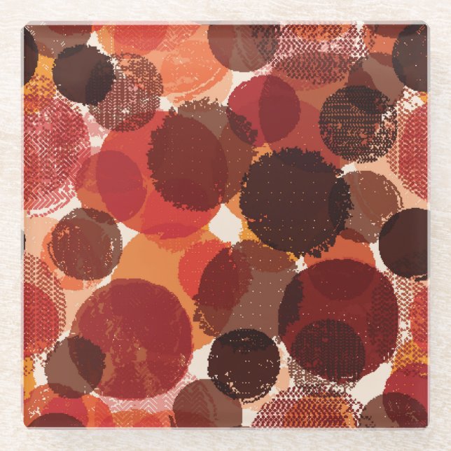 Abstract Colorful Seamless Patterns Collection Glass Coaster (Front)