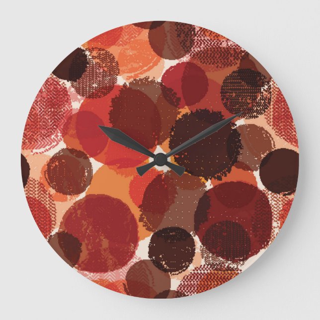 Abstract Colorful Seamless Patterns Collection Large Clock (Front)