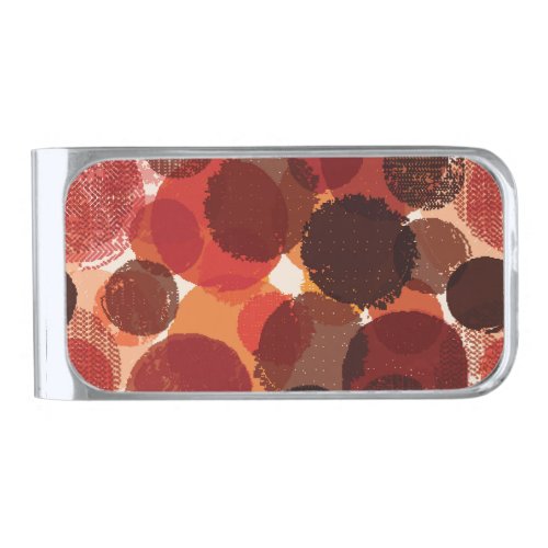 Abstract Colorful Seamless Patterns Collection Silver Finish Money Clip