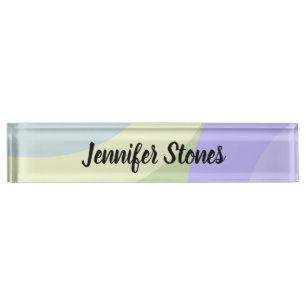 Abstract colorful shapes desk name plate