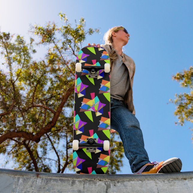 Abstract colorful shapes pattern skateboard (Outdoor 1)