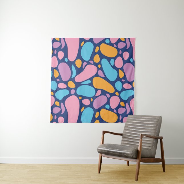 Abstract colorful shapes pattern tapestry (In Situ)