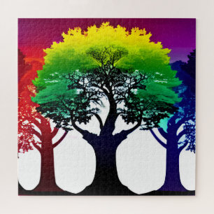 Abstract Colorful Spectrums of Autumn Trees Jigsaw Puzzle
