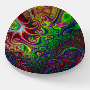 Abstract Colorful Spiral Pattern Paperweight