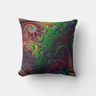 Abstract Colorful Spiral Pattern Throw Pillow