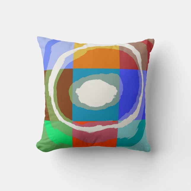 Abstract colorful spiral throw pillow (Front)