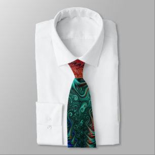 Abstract Colorful Spirals Pattern Neck Tie