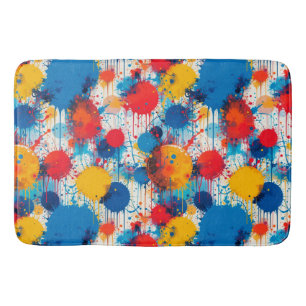 Abstract Colorful Splatter Art Bath Mat