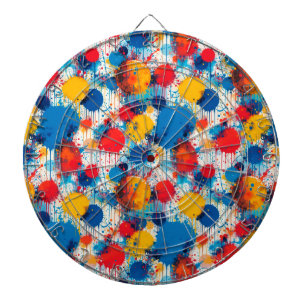 Abstract Colorful Splatter Art Dart Board