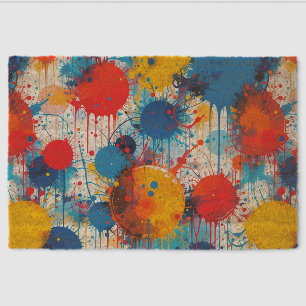 Abstract Colorful Splatter Art Fiber Doormat