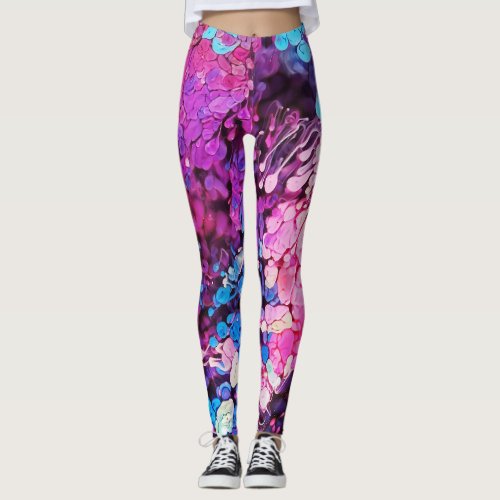 Abstract Colorful Splatter Paint Rainbow Version 3 Leggings