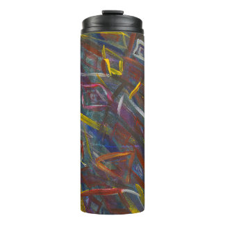 Abstract Colorful "Squares" Thermal Tumbler