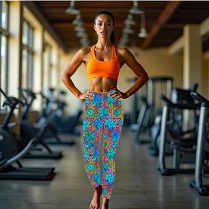 Abstract colorful star pattern  leggings