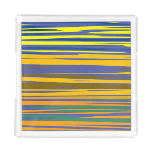 Abstract Colorful Stripes Pattern Acrylic Tray