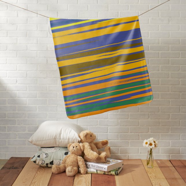 Abstract Colorful Stripes Pattern Baby Blanket (In Situ)