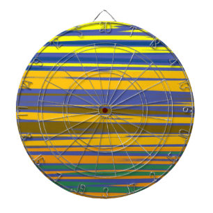 Abstract Colorful Stripes Pattern Dart Board