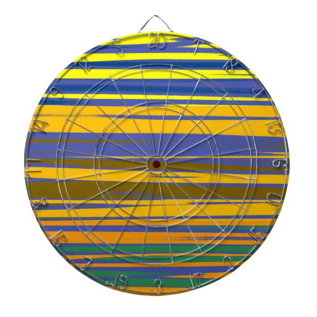 Abstract Colorful Stripes Pattern Dart Board (Front)