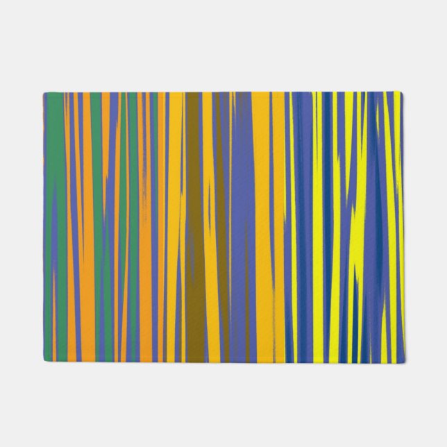 Abstract Colorful Stripes Pattern Doormat (Front)