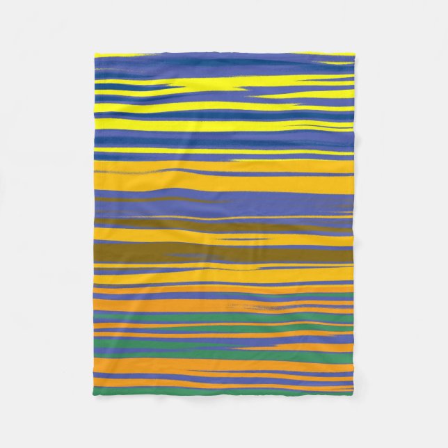 Abstract Colorful Stripes Pattern Fleece Blanket (Front)