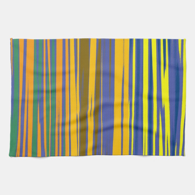 Abstract Colorful Stripes Pattern Kitchen Towel (Horizontal)