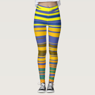 Abstract Colorful Stripes Pattern Leggings