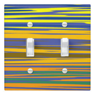 Abstract Colorful Stripes Pattern Light Switch Cover