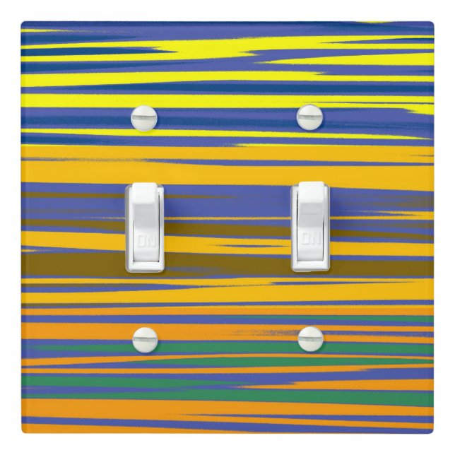 Abstract Colorful Stripes Pattern Light Switch Cover (In Situ)