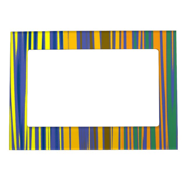 Abstract Colorful Stripes Pattern Magnetic Frame (Front)
