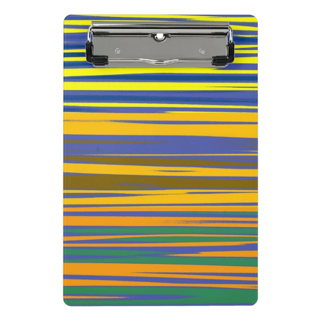 Abstract Colorful Stripes Pattern Mini Clipboard (Front)