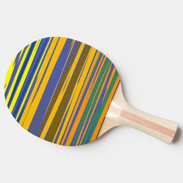 Abstract Colorful Stripes Pattern Ping Pong Paddle (Side)
