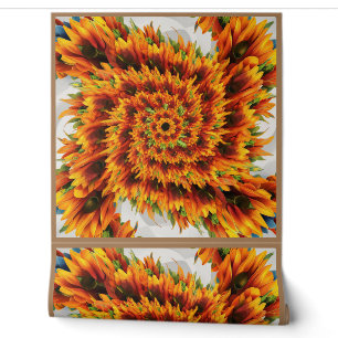 Abstract Colorful Sunflower Swirl Art Design Wallpaper