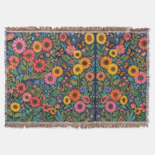 Abstract Colorful Sunflowers Garden Blankets