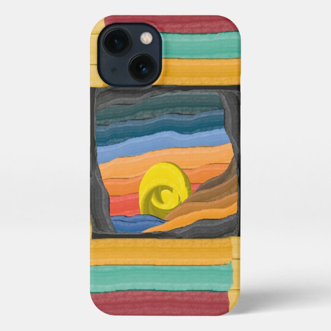 Abstract Colorful Sunset iPhone Case (Back)