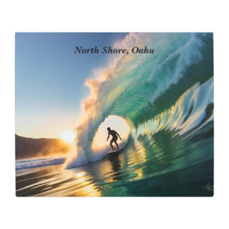 Abstract colorful surfing the barrel customizable  metal print