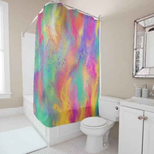 Abstract Colorful swash acrylics modern art Shower Curtain