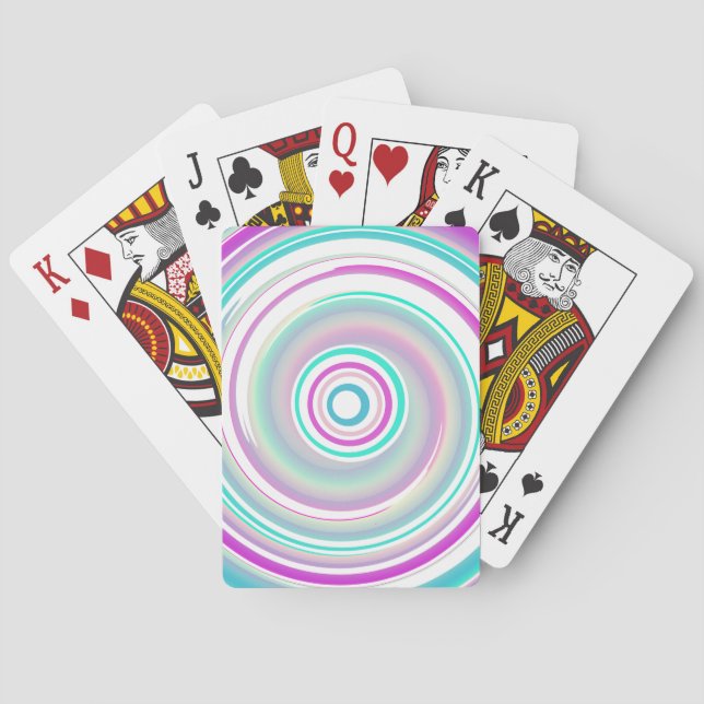 Abstract Colorful Swirl Poker Cards (Back)