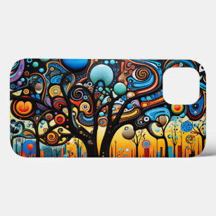 Abstract Colorful Swirl Tree Landscape Nature iPhone 13 Case