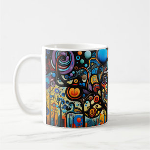 Abstract Colorful Swirl Tree Landscape Nature Coffee Mug