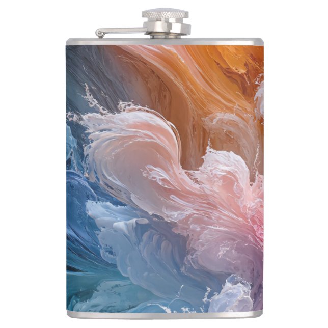 Abstract colorful swirls flask (Front)