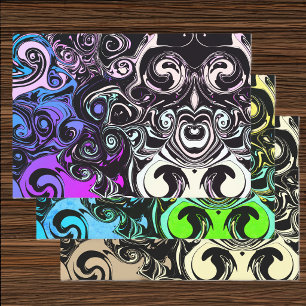 Abstract colorful swirls wrapping paper sheets