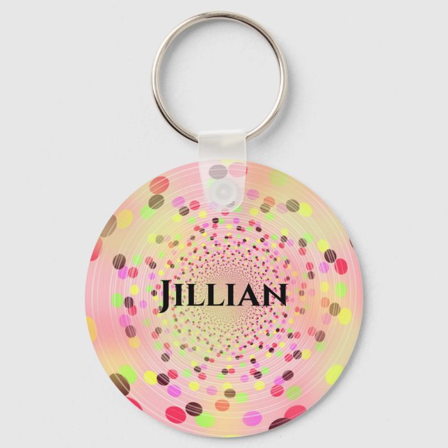 Abstract Colorful Swirly Beans Keychain (Front)