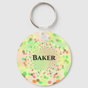 Abstract Colorful Swirly Dots Keychain