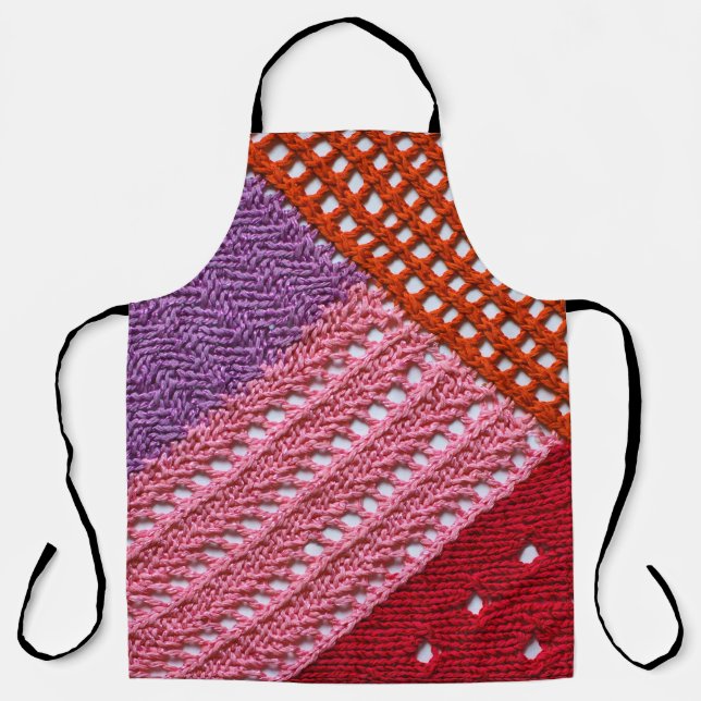 Abstract colorful texture knitted by spokes.Knitte Apron (Front)
