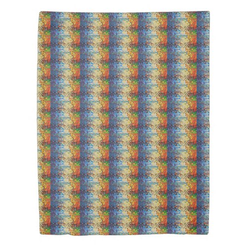 Abstract colorful textured pattern duvet cover