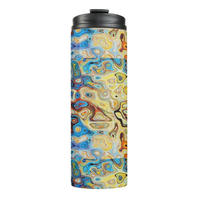 Abstract colorful textured pattern thermal tumbler (Front)