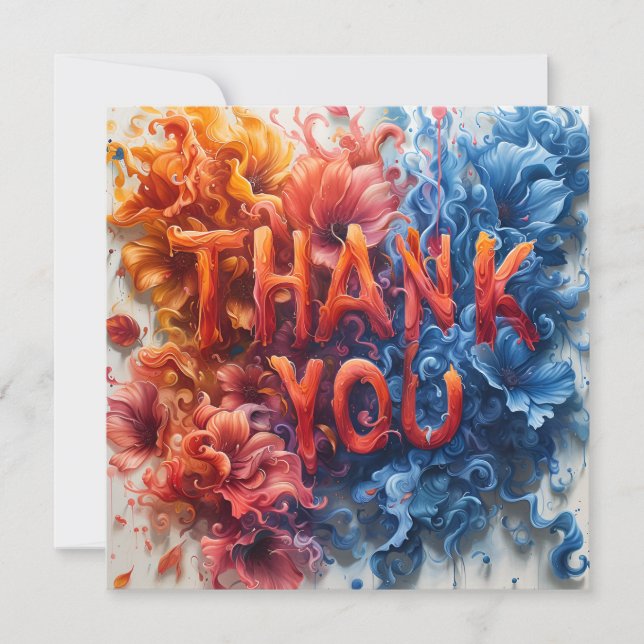 Abstract colorful  thank you card (Front)