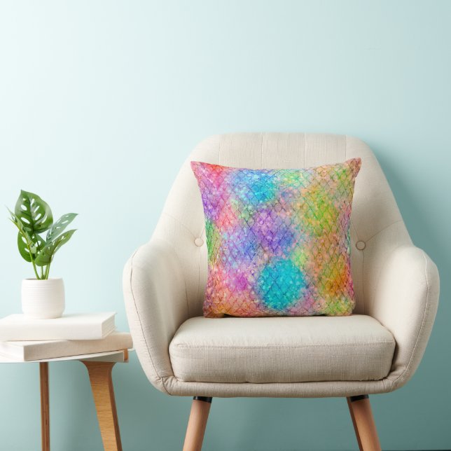 Abstract Colorful Throw Pillow (Chair)