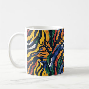 Abstract Colorful Tiger Stripes Coffee Mug